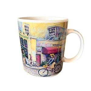 Starbucks Vintage Barista 2001 Victorian Storefront Street Scene Mug 18oz New
